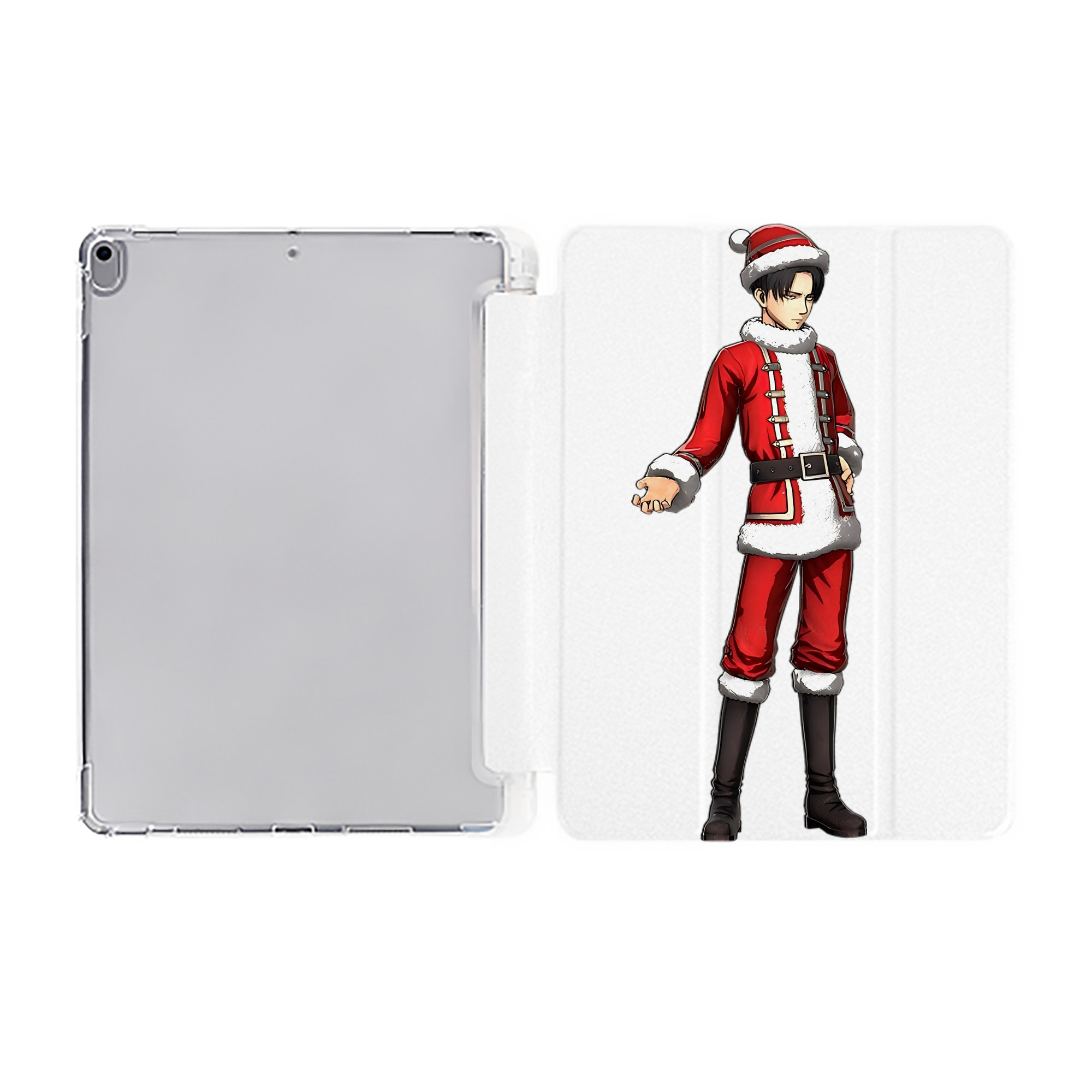 （画像用） 進撃の巨人 リヴァイ·アッカーマン Attack on Titan Levi Ackerman IPad ケース ペン収納付き 三つ折りスタンド PUレザー×シリコン 対応機種9.5/10.5/10.9インチ